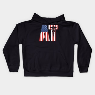 Athletic Trainer - Proud USA Flag American AT Kids Hoodie